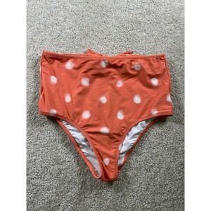 Insight Women's Swimwear Bottom Orange White Polka‎ Dot Size S Nylon
